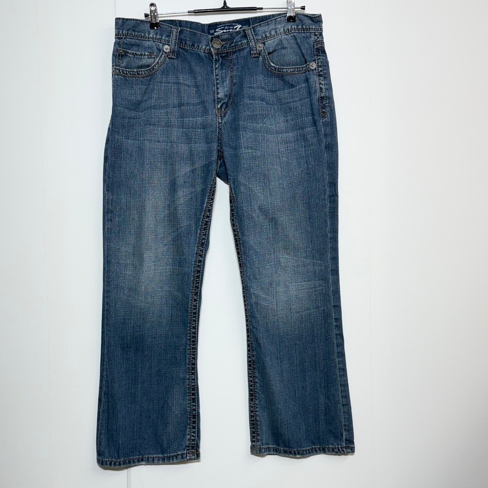 Seven7 Jeans Mens  Measures 36X29 Tag 36x30 Blue Bootcut Flap Pocket